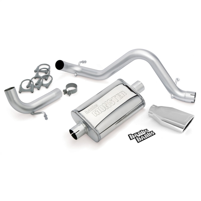 Jeep Wrangler Unlimited Performance Exhaust - Banks Power - Monster, Single Exh w/ Chrome Tip - Chrome - `12-`18